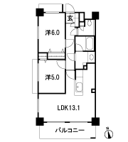 Floor: 2LDK, occupied area: 55.62 sq m
