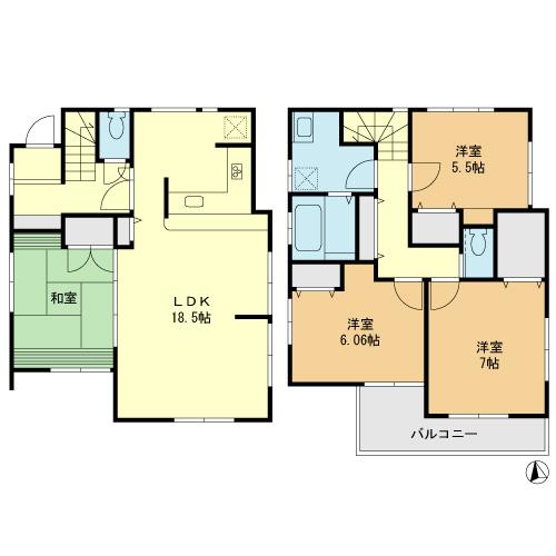 Floor plan. 49,800,000 yen, 4LDK, Land area 128.42 sq m , Building area 98.82 sq m floor plan