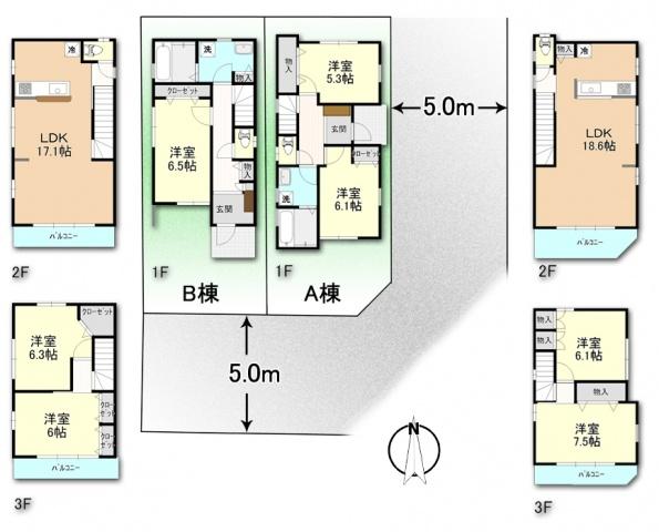 Floor plan. 41,800,000 yen, 4LDK, Land area 66.49 sq m , Building area 99.72 sq m layout