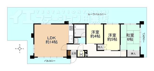 Floor plan. 3LDK, Price 15.8 million yen, Footprint 64.8 sq m