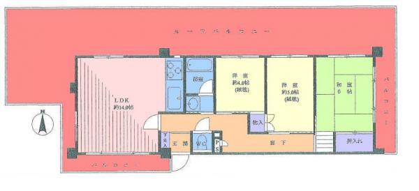 Floor plan. 3LDK, Price 15.8 million yen, Occupied area 64.86 sq m