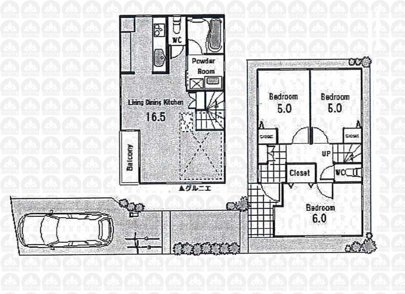 Floor plan. (B Building), Price 33,800,000 yen, 3LDK, Land area 78.46 sq m , Building area 73.12 sq m