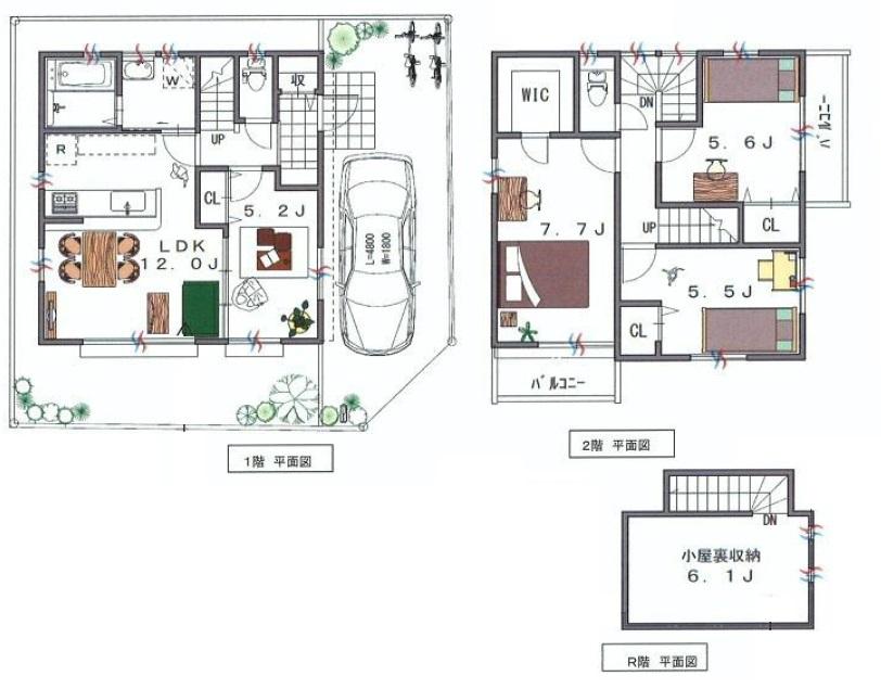 Floor plan. 37,800,000 yen, 4LDK, Land area 95.68 sq m , Building area 90 sq m