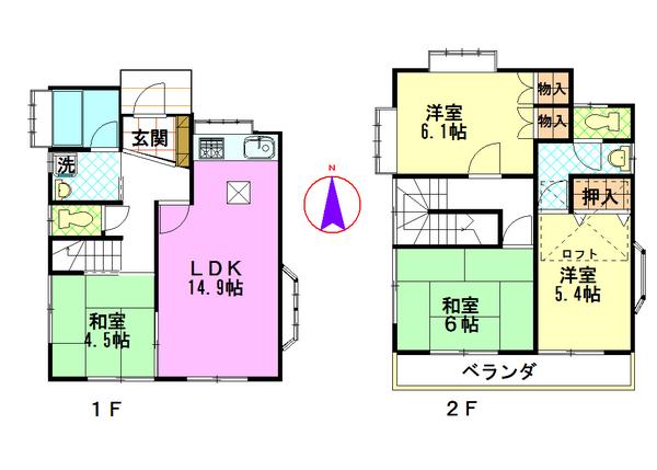 Floor plan. 35,800,000 yen, 4LDK, Land area 78.2 sq m , Building area 81.97 sq m