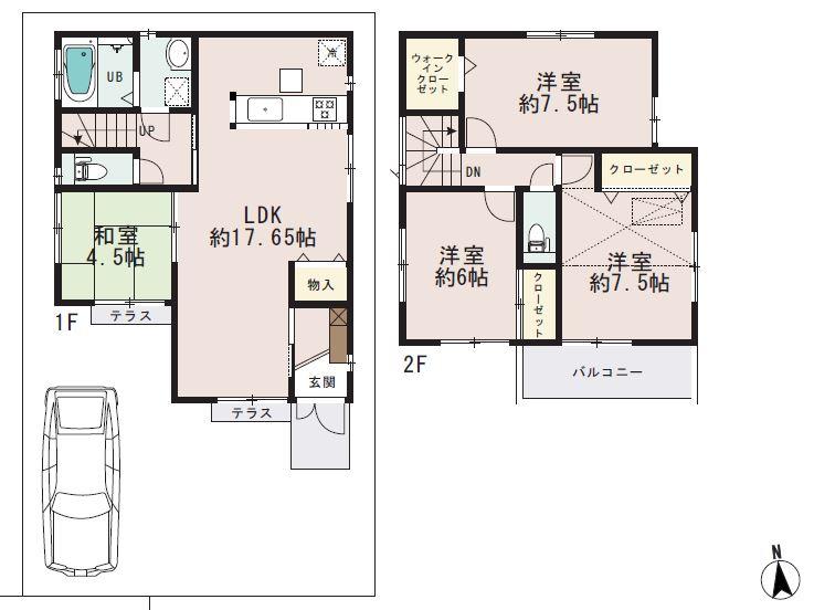 Floor plan. (5 Building), Price 48,800,000 yen, 4LDK, Land area 110.06 sq m , Building area 99.74 sq m