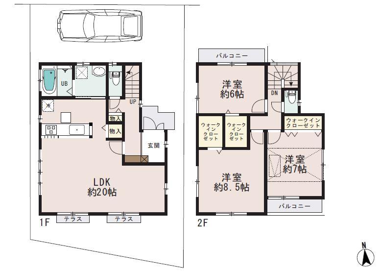 Floor plan. (7 Building), Price 48,800,000 yen, 3LDK, Land area 116.27 sq m , Building area 102.67 sq m