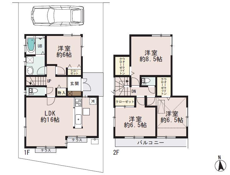 Floor plan. (8 Building), Price 47,800,000 yen, 4LDK, Land area 110.05 sq m , Building area 101.84 sq m