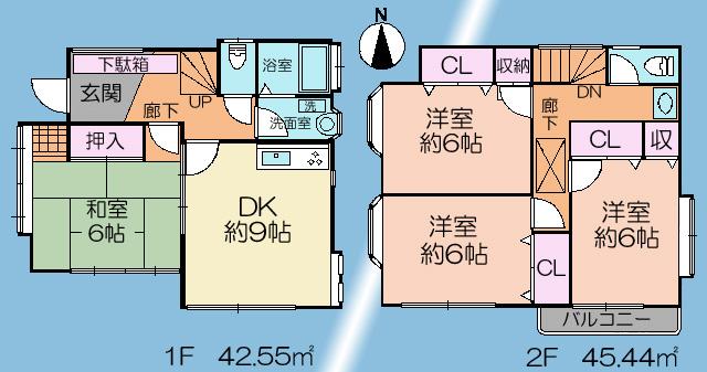 Floor plan. 33,800,000 yen, 4DK, Land area 87.22 sq m , Building area 87.99 sq m