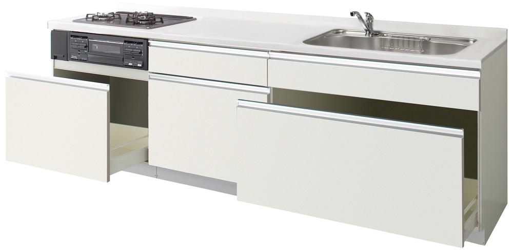 Other Equipment. Equipped with water purification function of the shower faucet to the kitchen of the all-slide type. Functional large sink of convex shape. Washing is the breadth washable comfortably be accumulated. The damping material is attached to the back of the sink bottom, Specification is that you greatly reduce the sound that hits the water wings of sound and tableware .