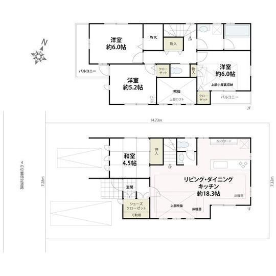 Floor plan. 58,800,000 yen, 4LDK, Land area 107.41 sq m , Building area 95.64 sq m floor plan