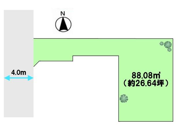 Compartment figure. Land price 22,800,000 yen, Land area 88.08 sq m Nishitokyo Shinmachi 3-chome compartment view