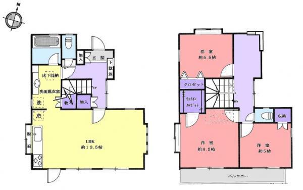 Floor plan. 43,800,000 yen, 3LDK, Land area 100.11 sq m , Building area 94.81 sq m
