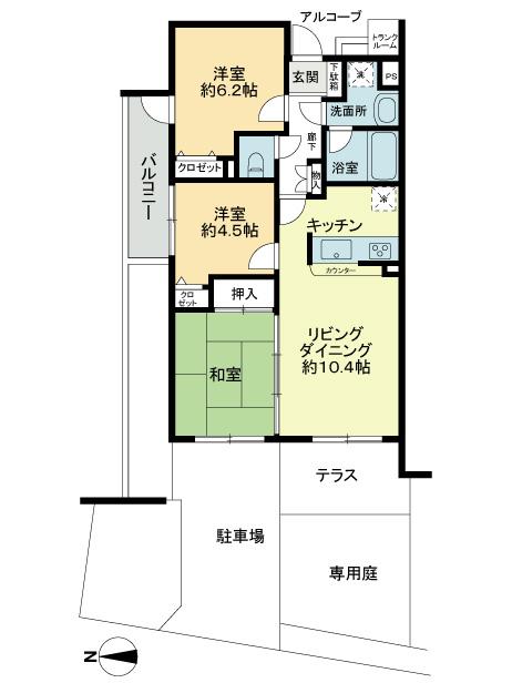 Floor plan. 3LDK, Price 27,800,000 yen, Footprint 65.5 sq m floor plan