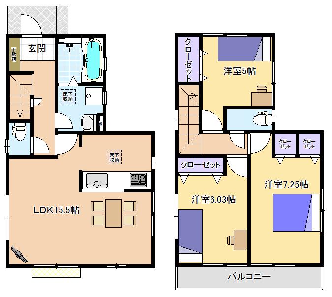 Floor plan. 38,800,000 yen, 3LDK, Land area 101.5 sq m , Because of building area 81.14 sq m south passage, Day is good.