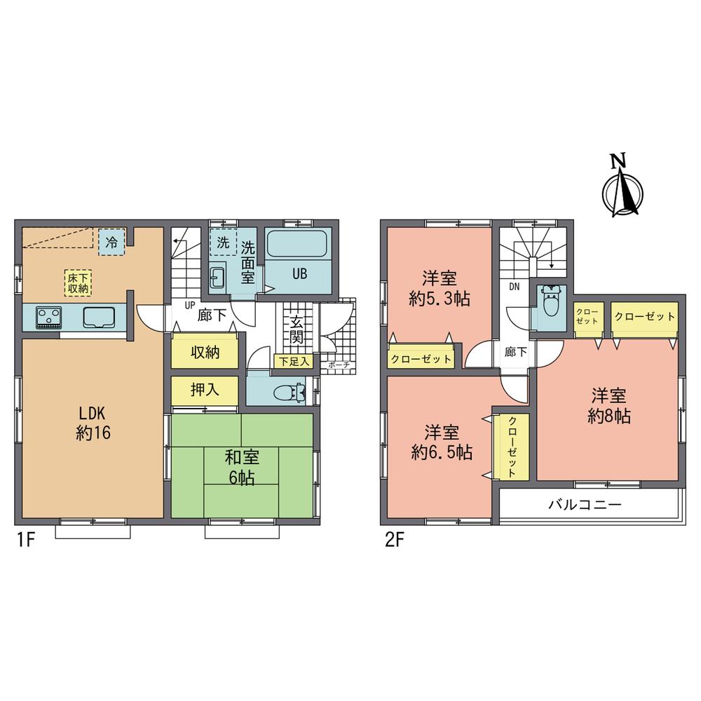 Floor plan. 24,800,000 yen, 4LDK, Land area 132.42 sq m , Building area 97.7 sq m