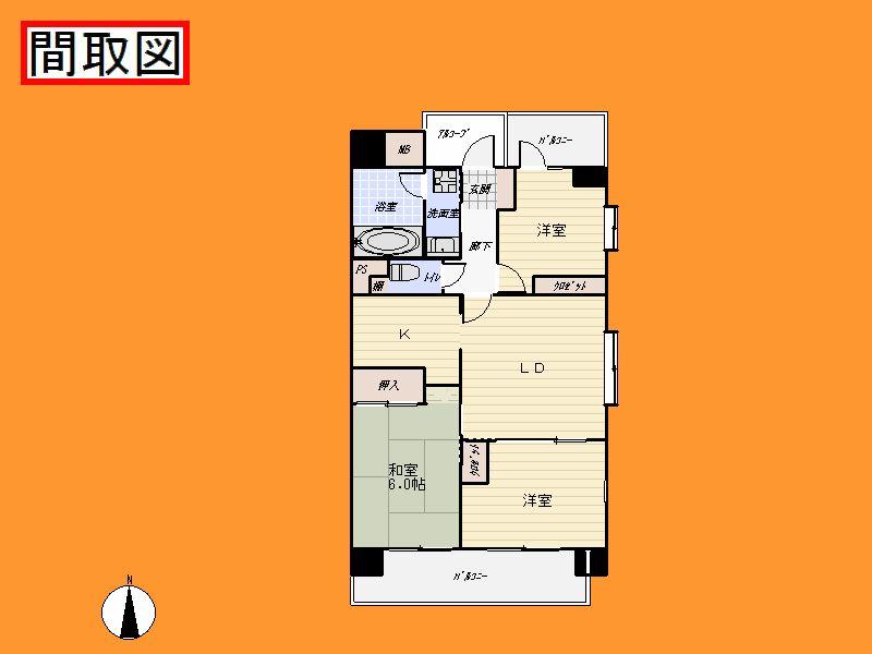 Floor plan. 3LDK, Price 14.8 million yen, Footprint 65 sq m , Balcony area 11.3 sq m
