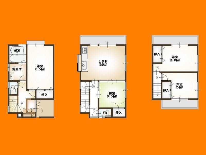 Floor plan. 27,800,000 yen, 4LDK, Land area 89.3 sq m , Building area 86.25 sq m floor plan