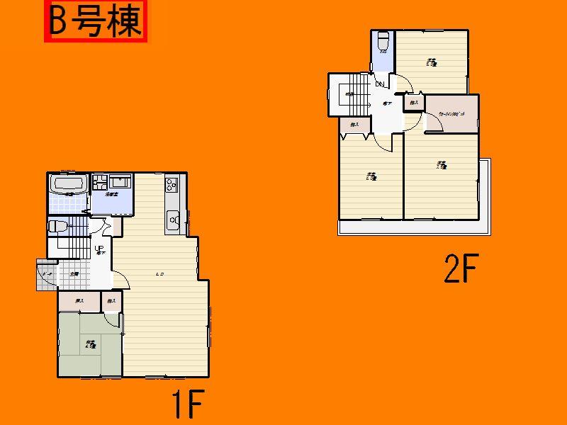 Floor plan. (B Building), Price 31,800,000 yen, 4LDK, Land area 135.25 sq m , Building area 100.61 sq m