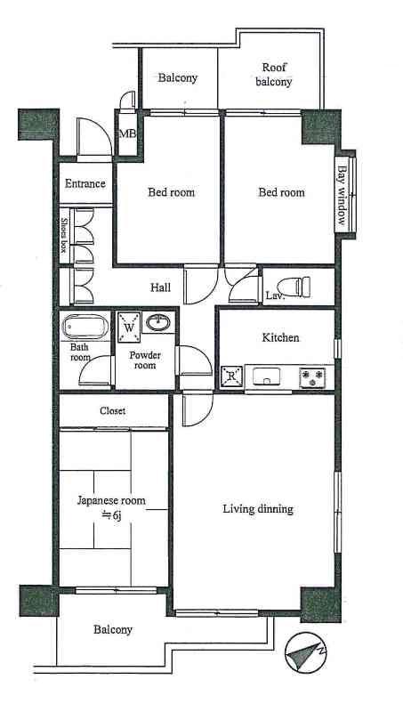 Floor plan. 3LDK, Price 13.8 million yen, Occupied area 71.83 sq m , Balcony area 5.69 sq m