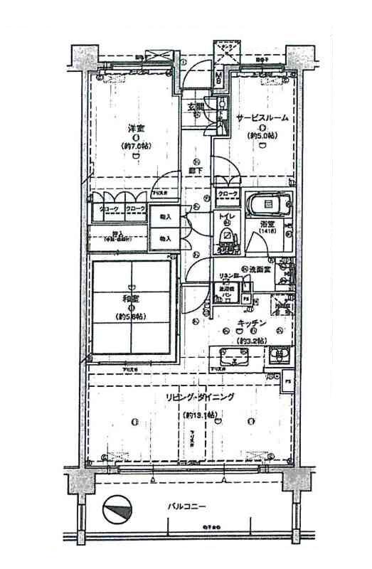 Floor plan. 2LDK + S (storeroom), Price 18,800,000 yen, Occupied area 74.22 sq m , Balcony area 12.6 sq m
