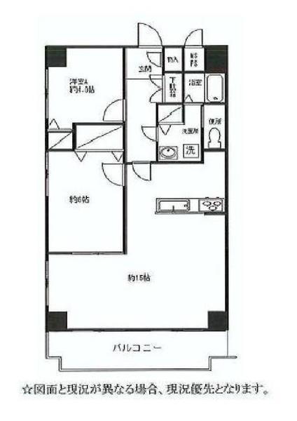 Floor plan. 2LDK, Price 8.3 million yen, Occupied area 53.66 sq m