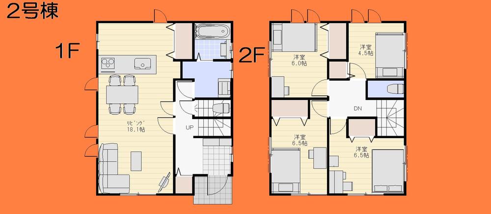 Floor plan. 30,800,000 yen, 4LDK, Land area 130.65 sq m , Building area 102.68 sq m 2 Building floor plan