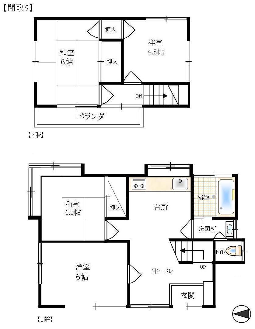 Floor plan. 11.8 million yen, 4DK, Land area 412.17 sq m , Building area 68.85 sq m