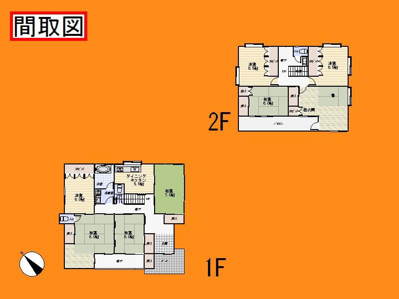 Floor plan. 33,800,000 yen, 8DK, Land area 199.42 sq m , Building area 165.96 sq m