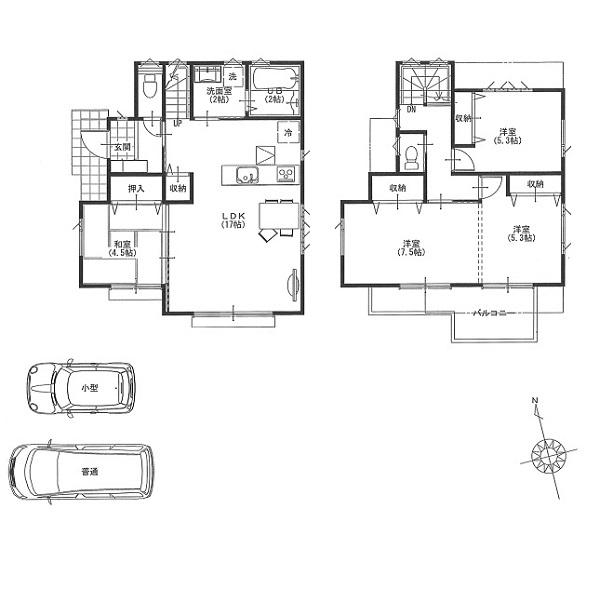 Floor plan. 33,800,000 yen, 4LDK, Land area 153.21 sq m , Building area 104.33 sq m