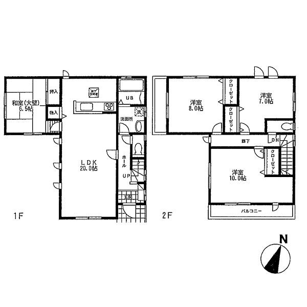 Floor plan. 30,800,000 yen, 4LDK, Land area 165.76 sq m , Building area 115.92 sq m