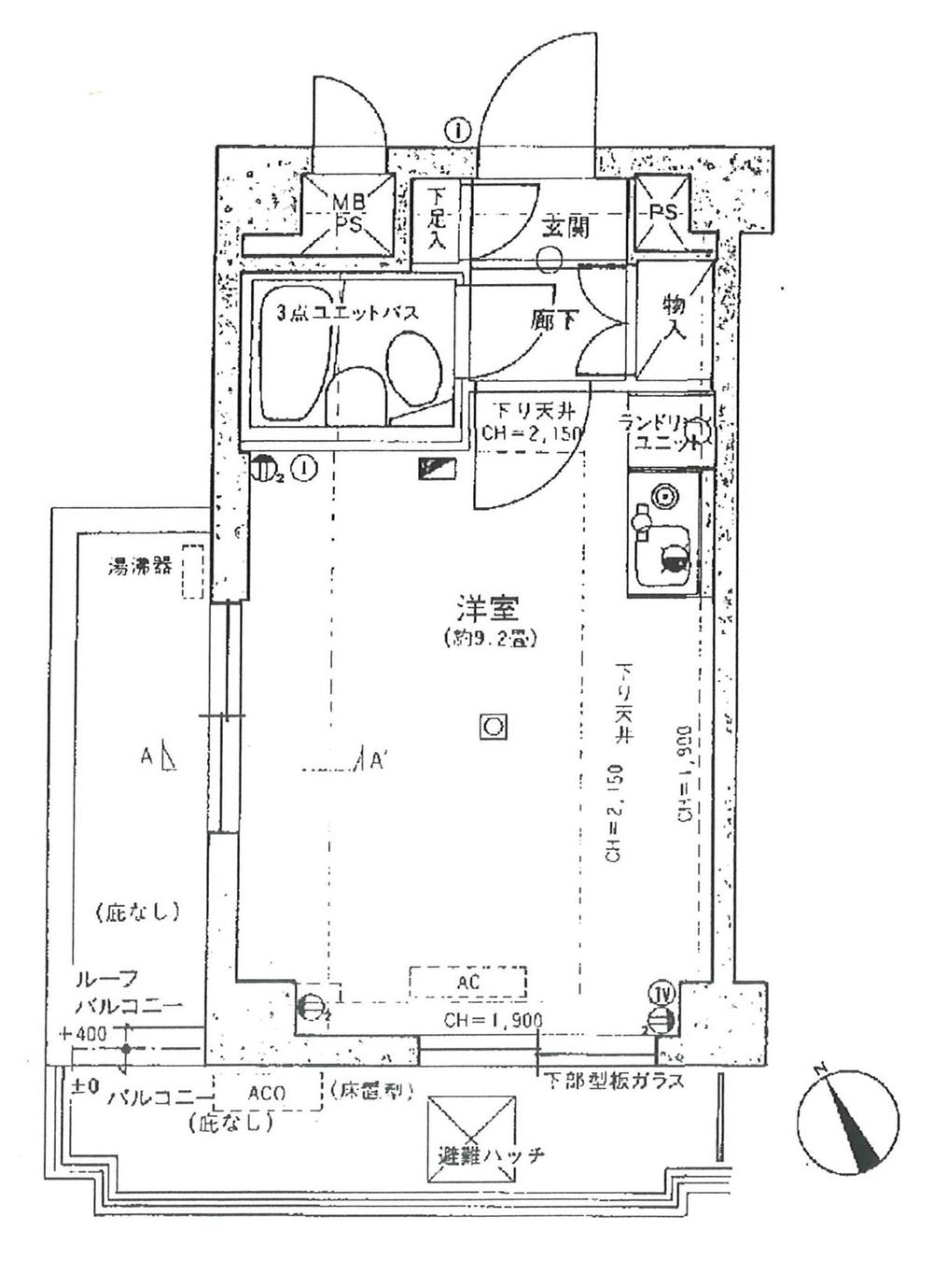 Floor plan. Price 4.8 million yen, Occupied area 21.04 sq m , Balcony area 8.75 sq m