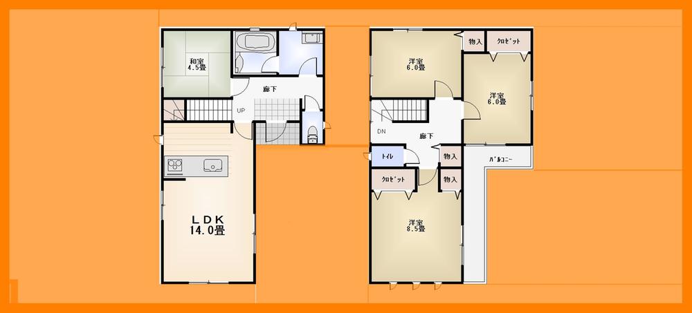 Floor plan. 28.8 million yen, 4LDK, Land area 133.12 sq m , Building area 93.96 sq m floor plan
