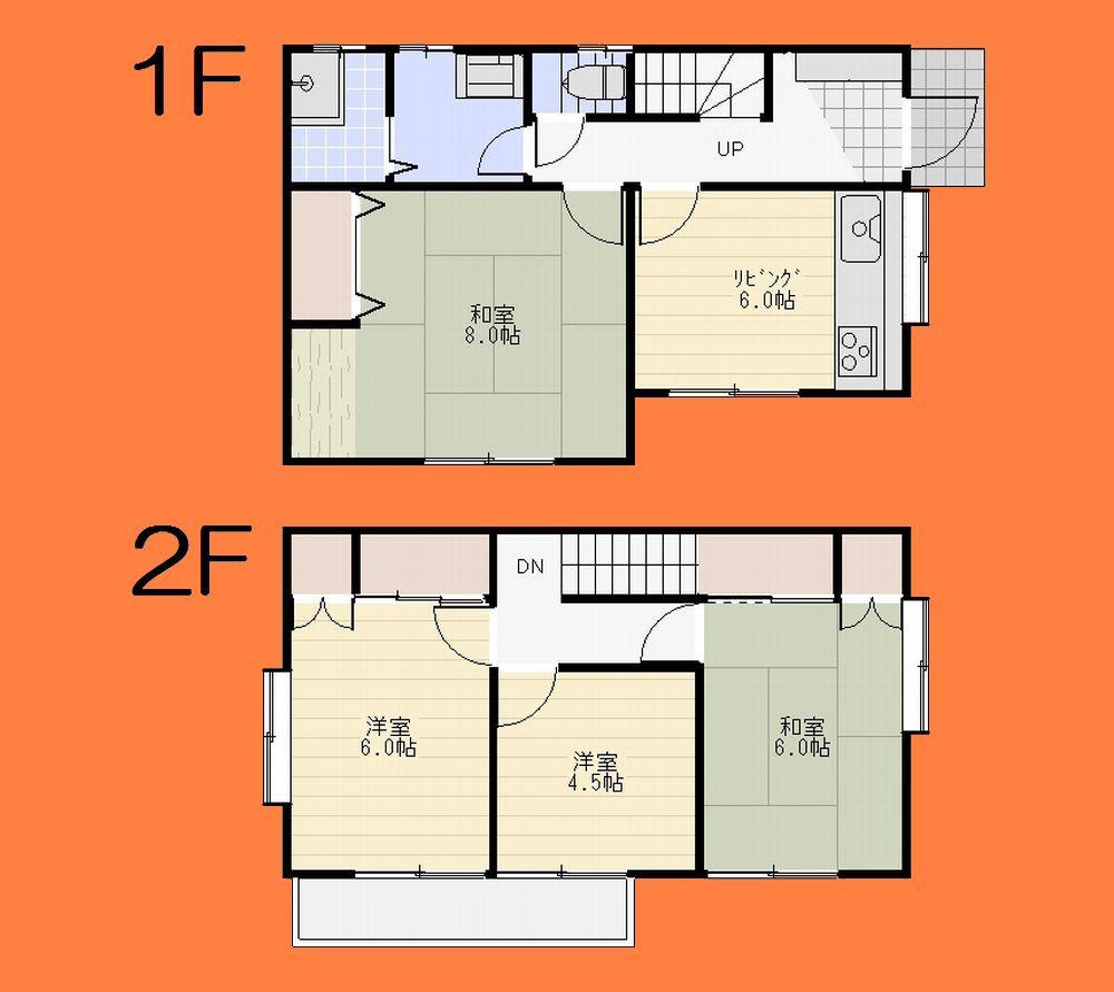 Floor plan. 12.8 million yen, 4DK, Land area 100.05 sq m , Building area 80.97 sq m