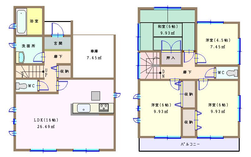 Floor plan. (1 Building), Price 37,800,000 yen, 4LDK, Land area 100.31 sq m , Building area 99.36 sq m