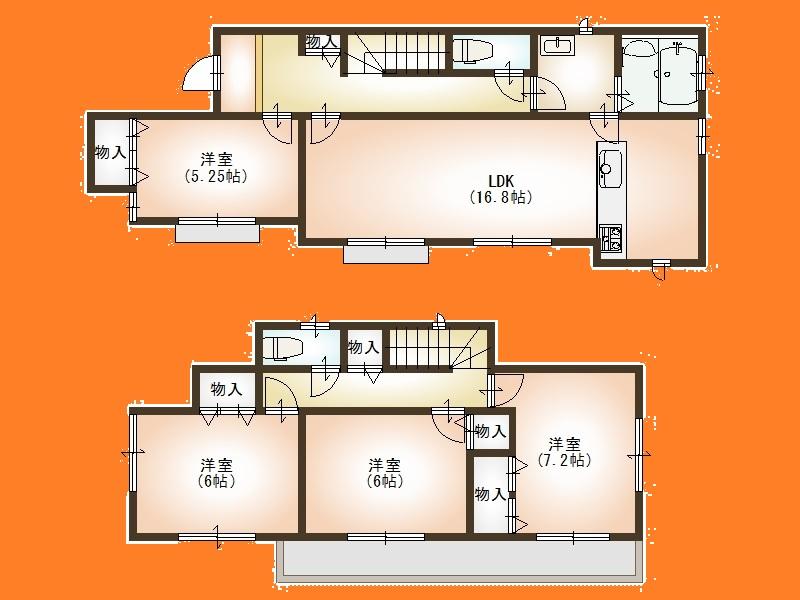 Floor plan. (3 Building), Price 23.8 million yen, 4LDK, Land area 226.65 sq m , Building area 68.66 sq m