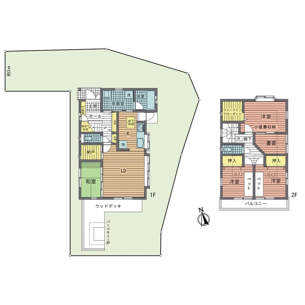 Floor plan. 19,800,000 yen, 3LDK + S (storeroom), Land area 162.57 sq m , Building area 94.39 sq m