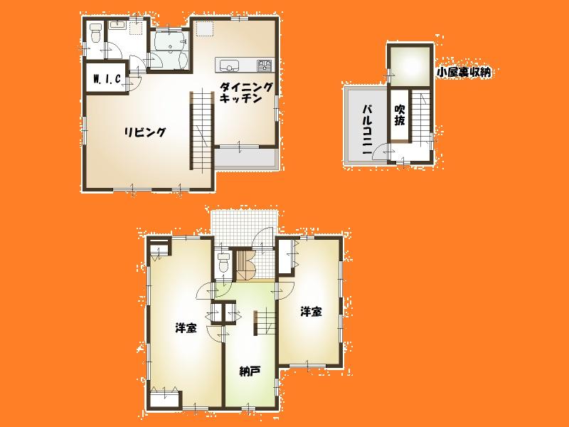 Floor plan. 36,800,000 yen, 3LDK + S (storeroom), Land area 129.81 sq m , Building area 103.09 sq m Floor