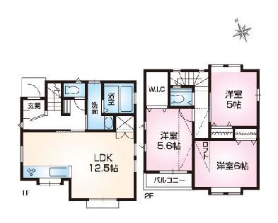 Floor plan. 29,800,000 yen, 3LDK, Land area 75.69 sq m , One car space amount will be secured to the building area 74.94 sq m south.