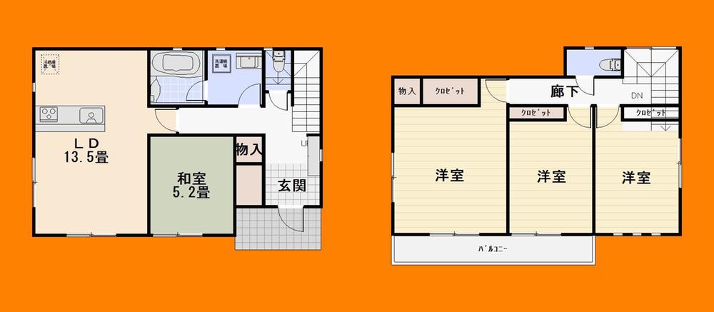 Floor plan. 19,800,000 yen, 4LDK, Land area 158.79 sq m , Building area 98.01 sq m