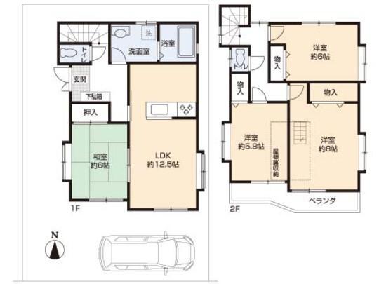 Floor plan. 17,900,000 yen, 4LDK, Land area 100.01 sq m , Building area 94.76 sq m floor plan