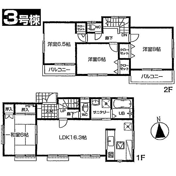 Floor plan. 27,800,000 yen, 4LDK, Land area 123.6 sq m , Building area 98.53 sq m