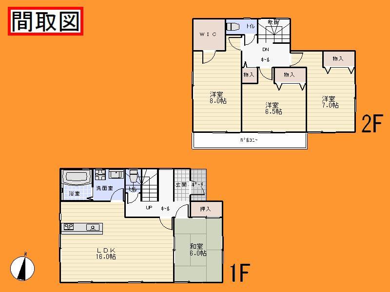 Floor plan. (3 Building), Price 26,800,000 yen, 4LDK, Land area 153.64 sq m , Building area 105.99 sq m