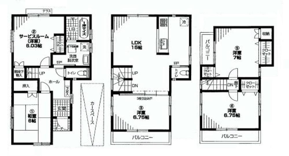 Floor plan. 54,800,000 yen, 4LDK + S (storeroom), Land area 73.66 sq m , Building area 108.13 sq m