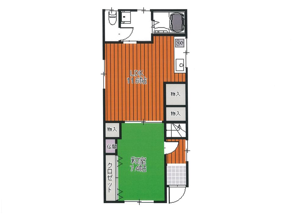 Floor plan. 14,950,000 yen, 1LDK, Land area 95.19 sq m , Building area 42 sq m