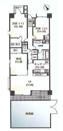 Floor plan. 3LDK, Price 49,800,000 yen, Occupied area 77.76 sq m , Balcony area 2.8 sq m