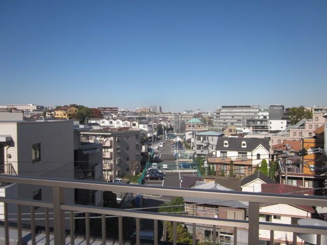 Balcony. View from the roof balcony