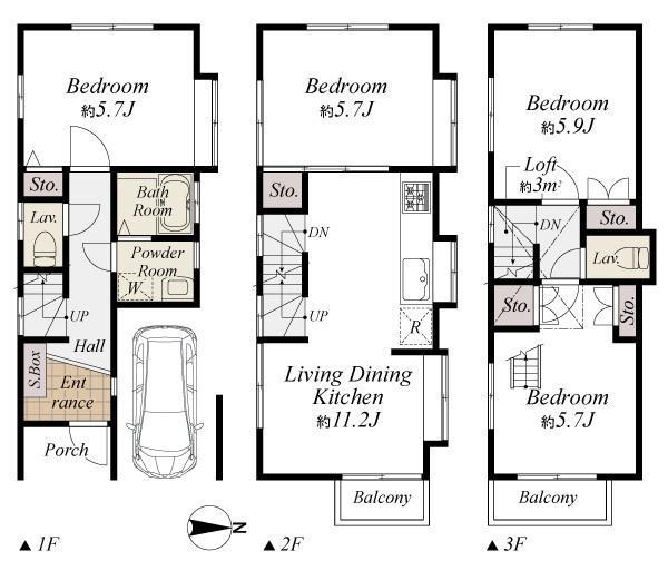 Floor plan. 36,900,000 yen, 4LDK, Land area 53.34 sq m , Building area 81.55 sq m