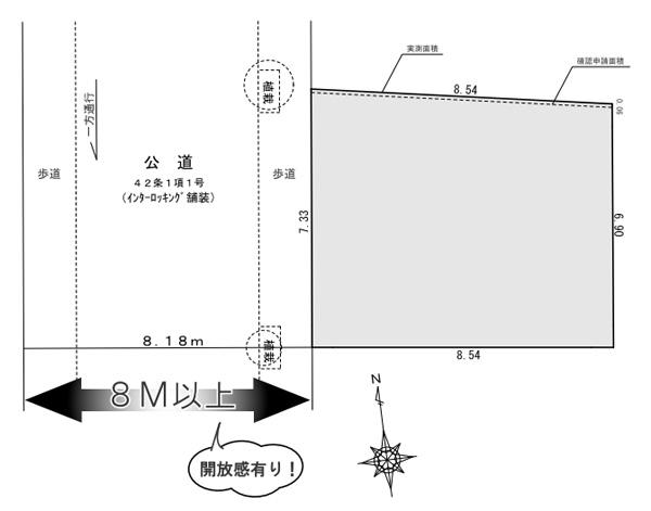 Compartment figure. 47,800,000 yen, 3LDK + S (storeroom), Land area 60.27 sq m , Building area 118.29 sq m west 8.18m public road surface, It is the location that can be out of the peace of mind to your car.
