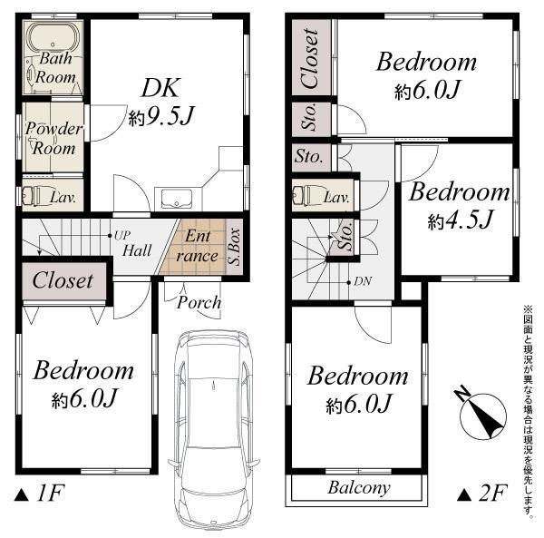 Floor plan. 40,800,000 yen, 4DK, Land area 75.63 sq m , Building area 76.2 sq m