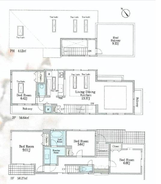 Floor plan. (D section), Price 95,800,000 yen, 4LDK, Land area 120.33 sq m , Building area 119.03 sq m